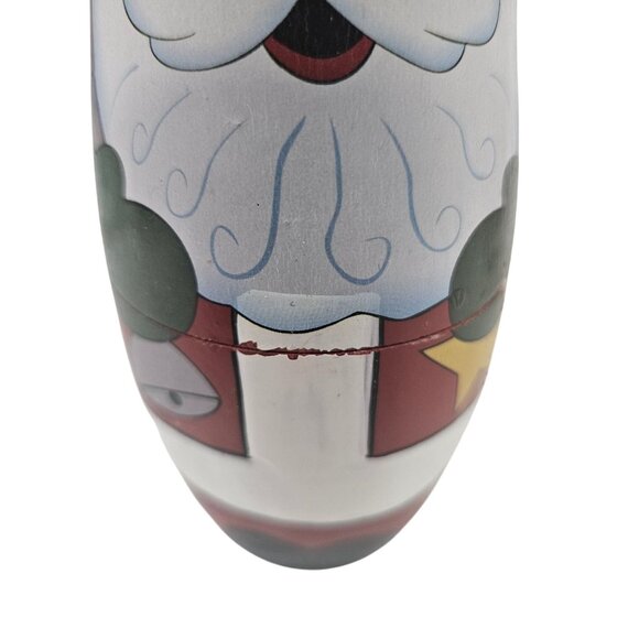 Santa Nesting Dolls Christmas Wooden Matryoshka Holiday Decor Set of 5 - Picture 7 of 11
